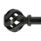 allen + roth 72-in to 144-in Gloss Venetian Gold Steel Single Curtain Rod with Finials