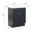 Project Source Dover 24-in Navy Blue Single Sink Bathroom Vanity with White Cultured Marble Top (Fully Assembled)