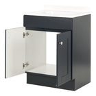 Project Source Dover 24-in Navy Blue Single Sink Bathroom Vanity with White Cultured Marble Top (Fully Assembled)