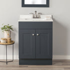 Project Source Dover 24-in Navy Blue Single Sink Bathroom Vanity with White Cultured Marble Top (Fully Assembled)