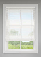LEVOLOR Trim+Go 2-in Slat Width 57-in x 64-in Cordless White Faux Wood Room Darkening Horizontal Blinds
