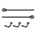 Style Selections Florine 48-in to 84-in Matte Black Steel Single Curtain Rod with Finials