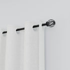 Style Selections Florine 48-in to 84-in Matte Black Steel Single Curtain Rod with Finials