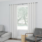 Style Selections Florine 48-in to 84-in Matte Black Steel Single Curtain Rod with Finials