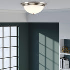Project Source 13-in Brushed Nickel Indoor 1 -Light LED Flush Mount Light with Frosted Glass