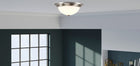 Project Source 13-in Brushed Nickel Indoor 1 -Light LED Flush Mount Light with Frosted Glass