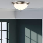 Project Source 13-in Brushed Nickel Indoor 1 -Light LED Flush Mount Light with Frosted Glass