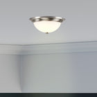Project Source 13-in Brushed Nickel Indoor 1 -Light LED Flush Mount Light with Frosted Glass