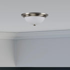 Project Source 13-in Brushed Nickel Indoor 1 -Light LED Flush Mount Light with Frosted Glass