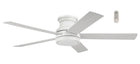 Harbor Breeze Calverton 52-in White with White/Driftwood Blades LED Flush Mount Ceiling Fan With Light and Remote Control Included 5 -Blade