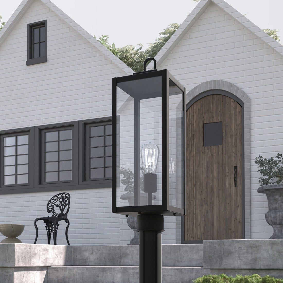 Quoizel Breitling 21.5-in Matte black Modern/contemporary Outdoor Light post lantern