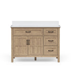 allen + roth Cantrell 48-in Clear Oak Undermount Single Sink Bathroom Vanity with White Engineered Stone Top (Fully Assembled)
