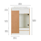 Style Selections Cauley 24-in True White Single Sink Bathroom Vanity with White Cultured Marble Top (Fully Assembled)