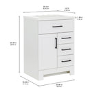 Style Selections Cauley 24-in True White Single Sink Bathroom Vanity with White Cultured Marble Top (Fully Assembled)