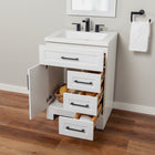 Style Selections Cauley 24-in True White Single Sink Bathroom Vanity with White Cultured Marble Top (Fully Assembled)
