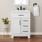 Style Selections Cauley 24-in True White Single Sink Bathroom Vanity with White Cultured Marble Top (Fully Assembled)
