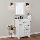 Style Selections Cauley 24-in True White Single Sink Bathroom Vanity with White Cultured Marble Top (Fully Assembled)