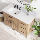 allen + roth Cantrell 48-in Clear Oak Undermount Single Sink Bathroom Vanity with White Engineered Stone Top (Fully Assembled)