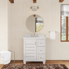 allen + roth Rigsby 30-in White Undermount Single Sink Bathroom Vanity with White Engineered Marble Top (Fully Assembled)