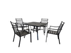 Style Selections Ashton 5 -Piece Black Patio Dining Set Steel Square Table with 4 Stationary Chairs