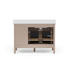 allen + roth Cantrell 48-in Clear Oak Undermount Single Sink Bathroom Vanity with White Engineered Stone Top (Fully Assembled)