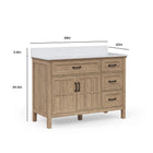 allen + roth Cantrell 48-in Clear Oak Undermount Single Sink Bathroom Vanity with White Engineered Stone Top (Fully Assembled)
