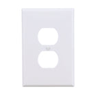Eaton 1 -Gang Jumbo Size White Thermoplastic Indoor Duplex Wall Plate 10 -Pack