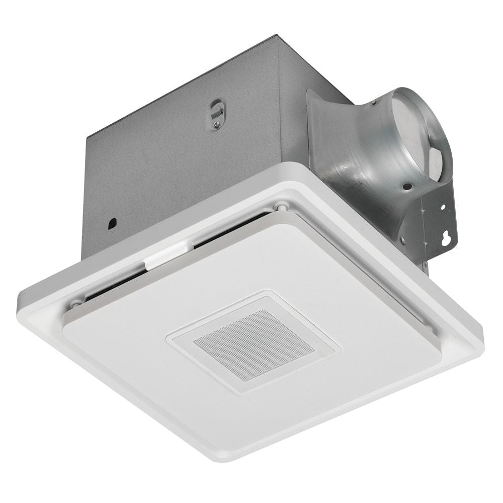 Homewerks 1.5-Sone 110-CFM White Decorative Lighted Bluetooth Compatibility Bathroom Fan