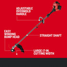 CRAFTSMAN WS2200 25-cc 2-cycle 17-in Straight Shaft Attachment Capable Gas String Trimmer