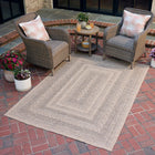 allen + roth with STAINMASTER Jute-Style Woven 8 x 10 (ft) Loomed Polypropylene Tan Rectangular Outdoor Hose Washable Pet Friendly Area rug