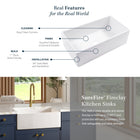 SINKOLOGY Turner Farmhouse/Apron-Front Undermount 30-in x 18-in Crisp White Fireclay Single Bowl Kitchen Sink