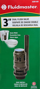 Fluidmaster Dual flush valve 3-in Black Plastic Dual flush conversion valve for 3 in. dual flush valve, 2-piece toilets, including Glacier Bay and more