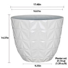 allen + roth Cone 16.61-in W x 16.61-in L x 14.37-in H White Resin Indoor/Outdoor Planter