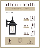 allen + roth Belford 1 -Light 11.4-in H Matte Black Hardwired Outdoor Wall Light