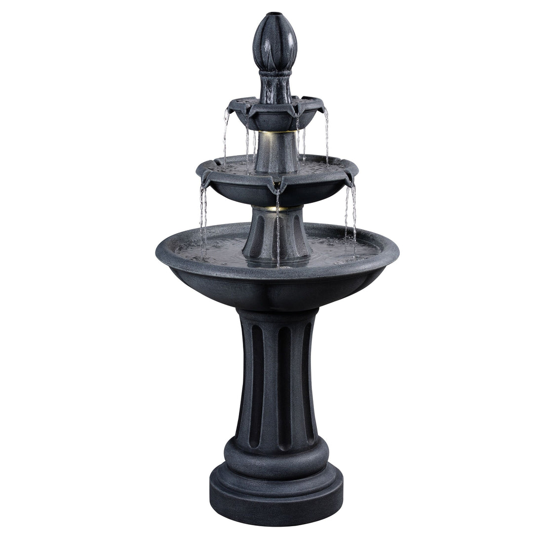 allen + roth 46-in H Plastic Electric Powered Tiered Outdoor Fountain Pump Included