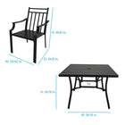 Style Selections Ashton 5 -Piece Black Patio Dining Set Steel Square Table with 4 Stationary Chairs