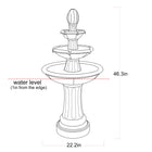 allen + roth 46-in H Plastic Electric Powered Tiered Outdoor Fountain Pump Included