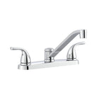 Project Source Dover Chrome Double Handle Deck-mount Kitchen Faucet (Includes Deck Plate)