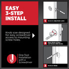 Kwikset Signature Series Juno Venetian Bronze Exterior Keyed Entry Door Knob ft. SmartKey Security