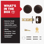 Kwikset Signature Series Juno Venetian Bronze Exterior Keyed Entry Door Knob ft. SmartKey Security