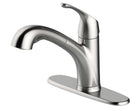 Project Source EVERFIELD Stainless Steel Single Handle Deck-mount Pull-out Kitchen Faucet with Sprayer (Includes Deck Plate)
