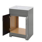 Style Selections Esterbrook 24-in Dark Gray Single Sink Bathroom Vanity with White Cultured Marble Top (Fully Assembled)