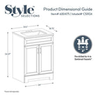 Style Selections Esterbrook 24-in Dark Gray Single Sink Bathroom Vanity with White Cultured Marble Top (Fully Assembled)
