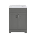 Style Selections Esterbrook 24-in Dark Gray Single Sink Bathroom Vanity with White Cultured Marble Top (Fully Assembled)