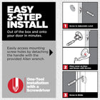 Kwikset Balboa Satin Nickel Exterior Keyed Entry Door Handle ft. SmartKey Security