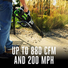 EGO POWER+ 56-volt 880-CFM 200-MPH Battery Handheld Leaf Blower 4 Ah Battery Included Charger Included