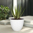 allen + roth Cone 16.61-in W x 16.61-in L x 14.37-in H White Resin Indoor/Outdoor Planter