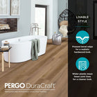Pergo DuraCraft Nottingham Oak 22-mil x 8-3/4-in W x 47-in L Waterproof Click Lock Luxury Vinyl Plank Flooring ( 17.22-sq ft Per Carton )