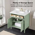 allen + roth Rian 30-in Sea green Undermount Single Sink Bathroom Vanity with White Engineered Stone Top