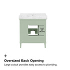 allen + roth Rian 30-in Sea green Undermount Single Sink Bathroom Vanity with White Engineered Stone Top
